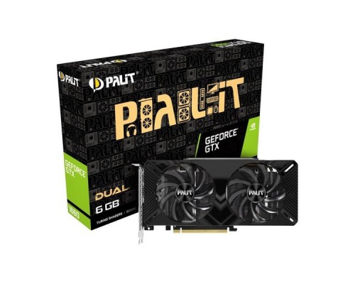 Видеокарта 6Gb PCI-E DDR5 Palit PA-GTX1660 Dual 6G DVI+HDMI+DP (RTL)