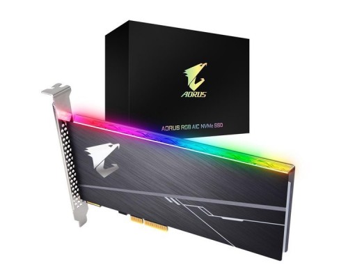 Жесткий диск SSD AIC 512GB Gigabyte AORUS RGB Client SSD GP-ASACNE2512GTTDR PCIe Gen3x4 with NVMe, 3480/2100, IOPS 360/510K, MTBF 1.8M, 3D TLC, 512MB, 800TBW, RTL (804930)