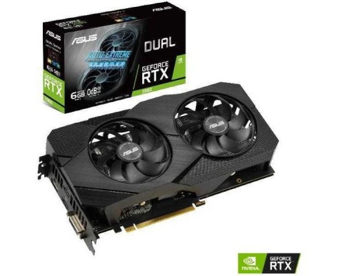 Видеокарта Asus PCI-E DUAL-RTX2060-6G-EVO nVidia GeForce RTX 2060 6144Mb 192bit GDDR6 1365/14000 DVIx1/HDMIx2/DPx1/HDCP Ret