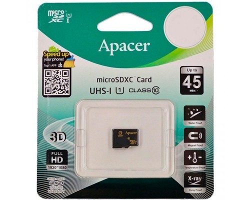 Память SD Card microSDHC 128GB Apacer Memory Card AP128GMCSX10U1-RA UHS-I U1 Class 10, RTL