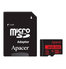 Карта памяти microSDHC 16GB Apacer Memory Card AP16GMCSH10U5-R UHS-I U1 Class 10, R85, Adapter, RTL (912602)                                                                                                                                              