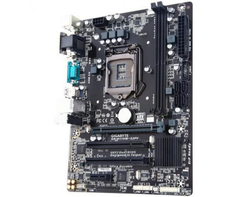 Материнская плата GIGABYTE GA-H110M-S2PV, Socket 1151, Intel®H110, 2xDDR4-2133, D-SUB+DVI-D, 1xPCI-Ex16, 1xPCI-Ex1, 2xPCI, 4xSATA3, 8 Ch Audio, GLan, (4+4)xUSB2.0, (2+2)xUSB3.0, COM, 1xPS/2, mATX, OEM