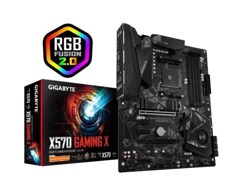 Материнская плата GIGABYTE X570 GAMING X, Socket AM4, AMD X570, 4xDDR4-3200, HDMI, 2xPCI-Ex16, 3xPCI-Ex1, 6xSATA3(RAID 0/1/10), 2xM.2, 8 Ch Audio, GLan, (2+4)xUSB2.0, (4+4)xUSB3.2, 2xPS/2,  ATX, RTL