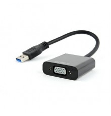Видеоадаптер (конвертер) USB 3.0 --> VGA Cablexpert, черный                                                                                                                                                                                               