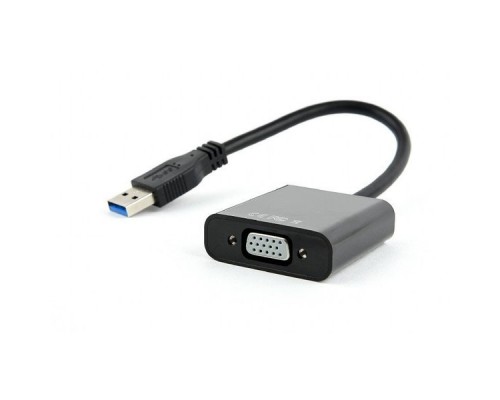 Видеоадаптер (конвертер) USB 3.0 --> VGA Cablexpert, черный