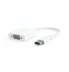 Видеоадаптер (конвертер) USB 3.0 --> VGA Cablexpert, белый                                                                                                                                                                                                
