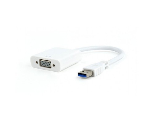 Видеоадаптер (конвертер) USB 3.0 --> VGA Cablexpert, белый