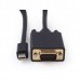 Кабель-переходник miniDisplayPort (M) в VGA (M) 1.8м Cablexpert CC-mDPM-VGAM-6, черный