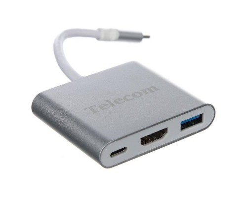 Кабель-концентратор USB3.1 TypeCm --HDMI+USB3.0 +PD charging 4K@30Hz, TelecomTUC010