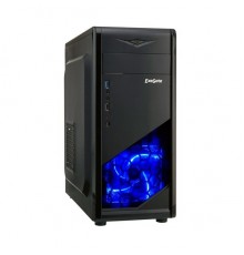 Корпус Miditower ExeGate EVO-8205 Black-Blue light, ATX, без БП, 1*USB+1*USB3.0, HD Audio                                                                                                                                                                 