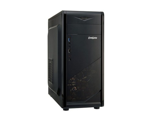 Корпус Miditower ExeGate EVO-8205 Black-Blue light, ATX, без БП, 1*USB+1*USB3.0, HD Audio