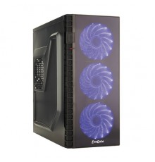 Корпус Miditower ExeGate EVO-7216 Black-Blue light, ATX, 500NPX, 120mm, 1*USB+1*USB3.0, Audio                                                                                                                                                             