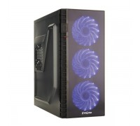 Корпус Miditower ExeGate EVO-7216 Black-Blue light, ATX, 600NPX, 120mm, 1*USB+1*USB3.0, Audio                                                                                                                                                             