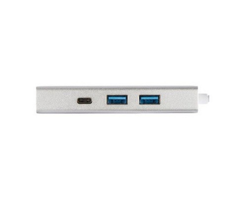 Разветвитель USB-C Hama Aluminium 3порт. серебристый (00135759)