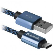 Кабель USB 2.0 A--USB 3.1 (Type-C) 1.0m Defender USB09-03T PRO 87817 синий                                                                                                                                                                                