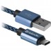 Кабель USB 2.0 A--USB 3.1 (Type-C) 1.0m Defender USB09-03T PRO 87817 синий