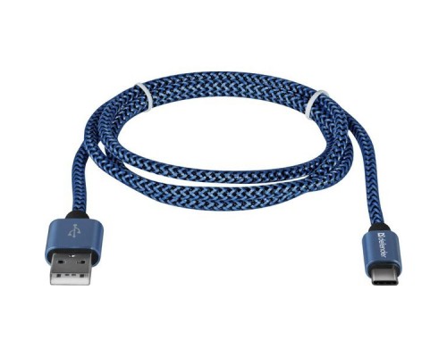 Кабель USB 2.0 A--USB 3.1 (Type-C) 1.0m Defender USB09-03T PRO 87817 синий