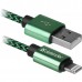 Кабель USB 2.0 A--Lightning 1.0м Defender ACH01-03T PRO 87810 зеленый
