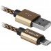 Кабель USB 2.0 A--Lightning 1.0м Defender ACH01-03T PRO 87806 золотой