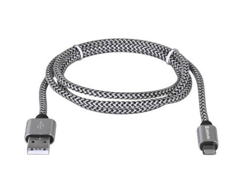 Кабель USB 2.0 A--Lightning 1.0м Defender ACH01-03T PRO 87809 белый