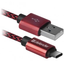 Кабель USB 2.0 A--USB 3.1 (Type-C) 1.0m Defender USB09-03T PRO 87813 красный                                                                                                                                                                              