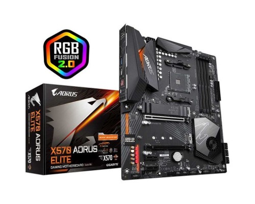 Материнская плата GigaByte X570 AORUS ELITE SAM4 AMD X570 2xPCI-E HDMI GbLAN SATA  ATX 4DDR4 (RTL)