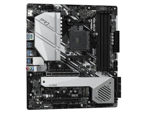 Материнская плата ASROCK X570M PRO4, Socket AM4, AMD X570, 4xDDR4-3200, HDMI+DP, 2xPCI-Ex16, 1xPCI-Ex1, 8xSATA3(RAID 0/1/10), 3xM.2, 8 Ch Audio, GLan, (0+4)xUSB2.0, (7+2)xUSB3.2, (1+0)xUSB3.2 Type-C™, 1xPS/2, mATX, RTL