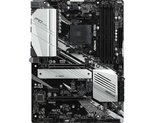 Материнская плата ASROCK X570 PRO4, Socket AM4, AMD X570, 4xDDR4-3200, HDMI+DP, 2xPCI-Ex16, 2xPCI-Ex1, 8xSATA3(RAID 0/1/10), 3xM.2, 8 Ch Audio, GLan, (0+2)xUSB2.0, (7+4)xUSB3.2, (1+0)xUSB3.2 Type-C™, 1xPS/2, ATX, RTL