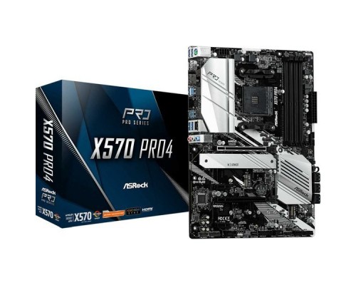 Материнская плата ASROCK X570 PRO4, Socket AM4, AMD X570, 4xDDR4-3200, HDMI+DP, 2xPCI-Ex16, 2xPCI-Ex1, 8xSATA3(RAID 0/1/10), 3xM.2, 8 Ch Audio, GLan, (0+2)xUSB2.0, (7+4)xUSB3.2, (1+0)xUSB3.2 Type-C™, 1xPS/2, ATX, RTL