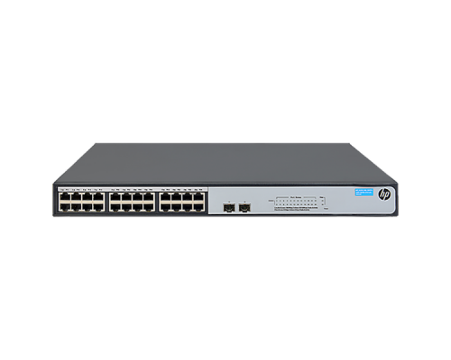 Коммутатор HPE 1420 24G 2SFP+ Switch (24 ports 10/100/1000 + 2 SFP+ 1G/10G, unmanaged, fanless, 19