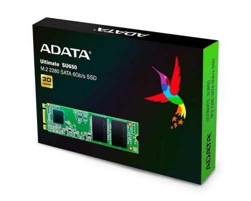 Жесткий диск SSD ADATA M.2 2280 120GB ADATA SU650 Client SSD ASU650NS38-120GT-C SATA 6Gb/s, 550/410, IOPS 60/40K, MTBF 2M, 3D TLC, 70TBW, RTL