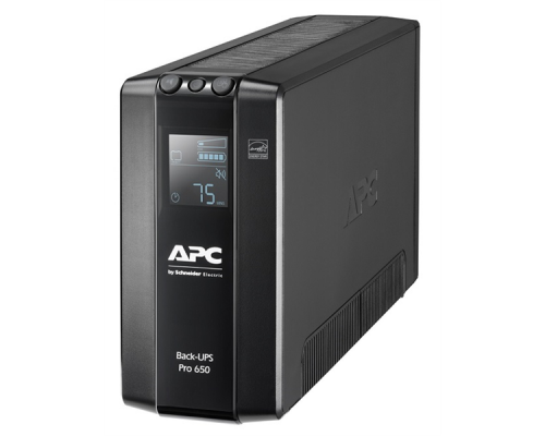 Источник бесперебойного питания APC Back-UPS Pro BR 650VA/390W, 6xC13 Outlets(6 batt.), AVR, LCD, Data/DSL protrct, 10/100 Base-T, USB, PCh, user repl. batt., 2 y warr.