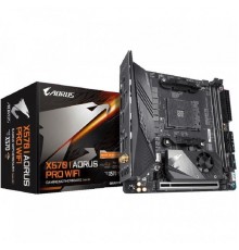 Материнская плата GIGABYTE X570 I AORUS PRO WIFI, Socket AM4, AMD X570, 2xDDR4-3200, HDMI+HDMI+DP, 1xPCI-Ex16, 4xSATA3(RAID 0/1/10), 1xM.2, 8 Ch Audio, GLan, Wi-Fi 802.11, (0+2)xUSB2.0, (5+2)xUSB3.2, (1+0)xUSB3.2 Type-C™, Mini-ITX, RTL               