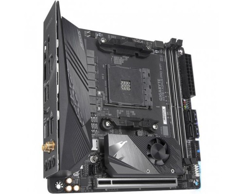 Материнская плата GIGABYTE X570 I AORUS PRO WIFI, Socket AM4, AMD X570, 2xDDR4-3200, HDMI+HDMI+DP, 1xPCI-Ex16, 4xSATA3(RAID 0/1/10), 1xM.2, 8 Ch Audio, GLan, Wi-Fi 802.11, (0+2)xUSB2.0, (5+2)xUSB3.2, (1+0)xUSB3.2 Type-C™, Mini-ITX, RTL