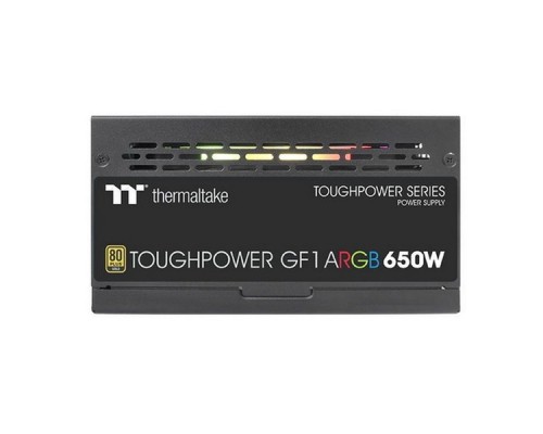 Блок питания Toughpower GF1 ARGB 650 PS-TPD-0650F3FAGE-1 ARGB/0650W/Fully Modular/Riing Duo/Full Range/Analog/80 Plus Gold/EU/100% JP CAP/All Flat Cables RTL