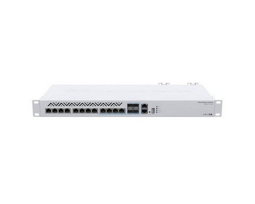 Коммутатор CRS312-4C+8XG-RM Cloud Router Switch 312-4C+8XG-RM with 8 x 1G/2.5G/5G/10G RJ45 Ethernet LAN, 4x Combo ports (1G/2.5G/5G/10G RJ45 Ethernet LAN or 10G SFP+), 1x LAN port for management, RouterOS L5 or SwitchOS (dual boot), 1U rackmount encl