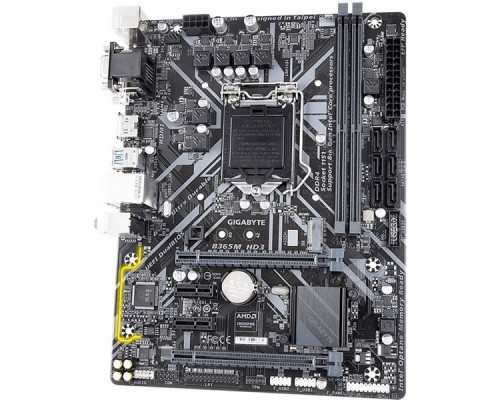 Материнская плата GIGABYTE B365 HD3, Socket 1151, Intel®B365, 4xDDR4-2666, D-SUB+DVI-D+HDMI, 2xPCI-Ex16, 4xPCI-Ex1, 6xSATA3(RAID 0/1/5/10), 2xM.2, 8 Ch Audio, GLan, (2+4)xUSB2.0, (4+2)xUSB3.1, 1xPS/2, ATX, RTL