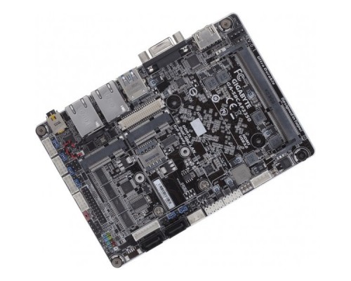 Материнская плата с ЦПУ GA-SBCAP3350, Intel® Dual-Core Celeron®N3350 (2.4 GHz), 1xDDR3-1600 SO-DIMM, D-SUB+HDMI+LVDS, 1xMiniPCIex1, 2xSATA3, 1xMSATA, 2 Ch Audio, 2xGLan, (0+4)xUSB2.0, (2+0)xUSB3.1, 4xCOM, SBC, RTL