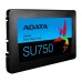 Жесткий диск SSD ADATA SU750 256Гб Наличие SATA 3.0 3D NAND Скорость записи 520 Мб/сек. Скорость чтения 550 Мб/сек. 2,5