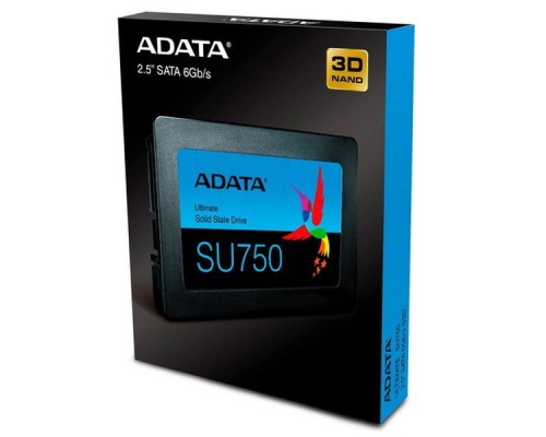 Жесткий диск SSD ADATA SU750 256Гб Наличие SATA 3.0 3D NAND Скорость записи 520 Мб/сек. Скорость чтения 550 Мб/сек. 2,5