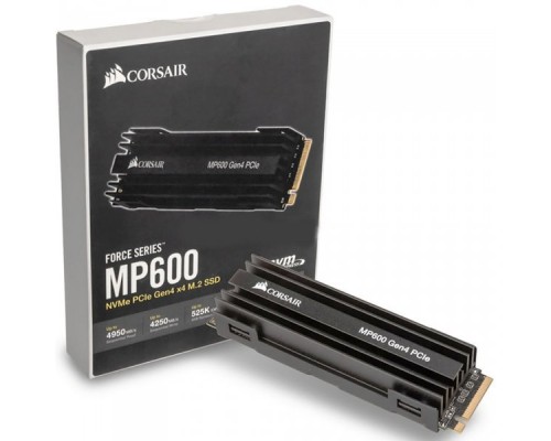 Жесткий диск SSD Corsair M.2 2280 1TB Corsair MP600 Client SSD CSSD-F1000GBMP600 PCIe Gen4x4 with NVMe, 4950/4250, IOPS 680/600K, MTBF 1.7M, 3D TLC, 1800TBW, Heatsink, RTL