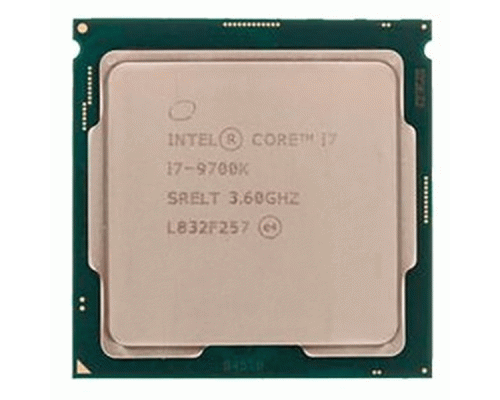 Процессор CPU Intel Core i7-9700K (3.6GHz/12MB/8 cores) LGA1151 OEM, UHD630 350MHz, TDP 95W, max 128Gb DDR4-2466, CM8068403874215SRG15 (= SRELT)