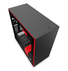 Корпус NZXT CA-H710I-BR H710i Mid Tower Black/Red Chassis with Smart Device 2, 3x120, 1x140mm Aer F Case Fans, 2xLED Strips and Vertical GPU Mount                                                                                                        