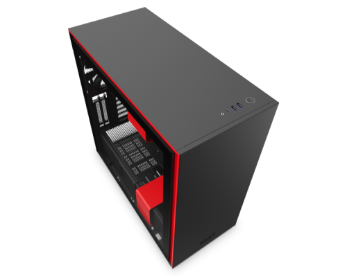 Корпус NZXT CA-H710I-BR H710i Mid Tower Black/Red Chassis with Smart Device 2, 3x120, 1x140mm Aer F Case Fans, 2xLED Strips and Vertical GPU Mount