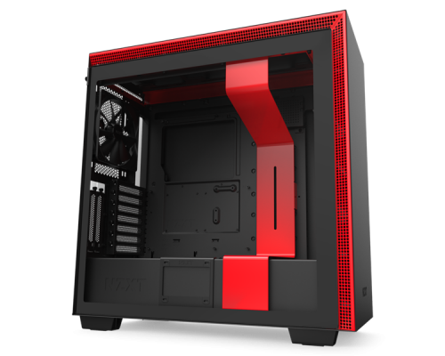 Корпус NZXT CA-H710I-BR H710i Mid Tower Black/Red Chassis with Smart Device 2, 3x120, 1x140mm Aer F Case Fans, 2xLED Strips and Vertical GPU Mount