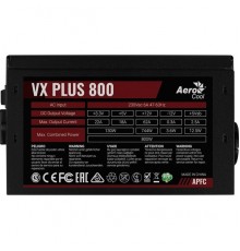 Блок питания Aerocool 800W Retail VX PLUS 800, ATX v2.3, A.PFC, fan 12cm, 4x PCI-E [6+2-Pin], 6x SATA, 4x MOLEX, 1x FDD                                                                                                                                   