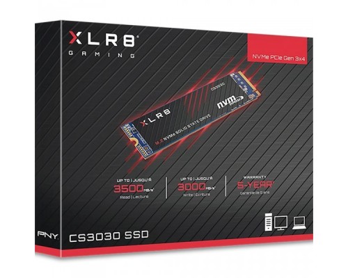 Твердотельный накопитель PNY 250GB M.2 NVMe CS3030 SSD R/W 3000/1000 MB/s