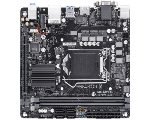 Материнская плата GIGABYTE H310N 2.0, Socket 1151, Intel®H310, 2xDDR4-2666, D-SUB+DVI-D+HDMI, 1xPCI-Ex16, 4xSATA3, 1xM.2, 8 Ch Audio, GLan, (2+2)xUSB2.0, (2+2)xUSB3.0, 2xPS/2, Mini-ITX, OEM