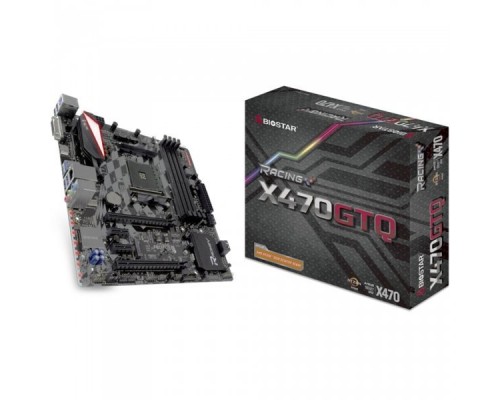 Материнская плата Biostar X470GTQ, Socket AM4, AMD X470, 4xDDR4-2667, DVI-D+HDMI, 2xPCI-Ex16, 2xPCI-Ex1, 4xSATA3(RAID 0/1/10), 1xM.2, 8 Ch Audio, GLan, (0+4)xUSB2.0, (6+2)xUSB3.1, 1xPS/2, ATX, RTL,