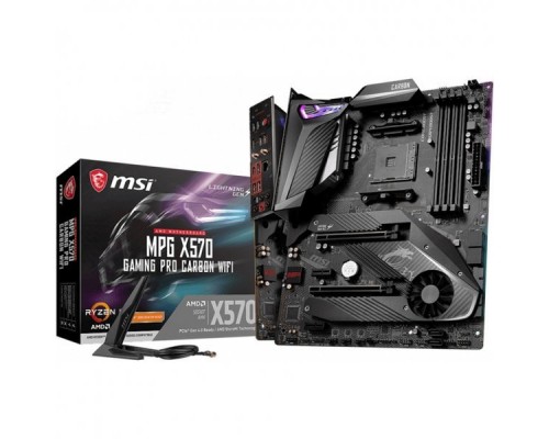 Материнская плата MSI MPG X570 GAMING PRO CARBON WIFI, Socket AM4, AMD® X570, 4xDDR4-2666, 2xPCI-Ex16x, 2xPCI-Ex1x, HDMI, 6xSATA3(RAID 0/1/10), 2xM.2, 8 Ch Audio, 2GLan, WiFI 802.11, (2+4)xUSB2.0, (5+4)xUSB3.2, (1+0)xUSB3.2 Type-C™, 1xPS/2, ATX, RTL